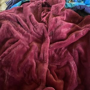 Torrid Faux fur button up coat